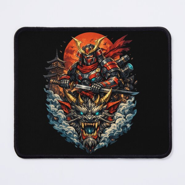 Item preview, Cyber Samurai Dragon Guardian | Futuristic Japanese Art designed and sold by zenithviv.