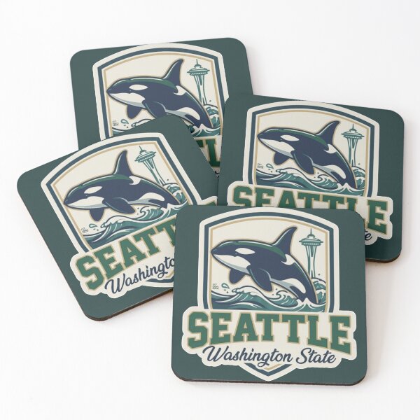 Item preview, Seattle Washington State - Vintage Orca Space Needle Crest designed and sold by The True American.