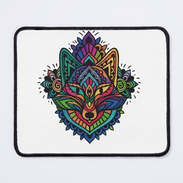 Item preview, Bohemian Spirit Fox Illustration – Colorful Kaleidoscope Wolf/Fox Art designed and sold by QuirkyCloud Designs.