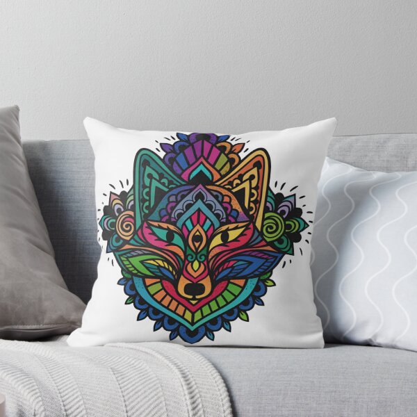Item preview, Bohemian Spirit Fox Illustration – Colorful Kaleidoscope Wolf/Fox Art designed and sold by QuirkyCloud Designs.