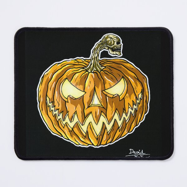 Item preview, Pumpkin of Terror — Neo Traditional Halloween Illustration on Black Background designed and sold by David Mateo ArtWorks.
