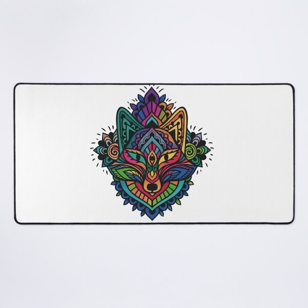 Item preview, Bohemian Spirit Fox Illustration – Colorful Kaleidoscope Wolf/Fox Art designed and sold by QuirkyCloud Designs.