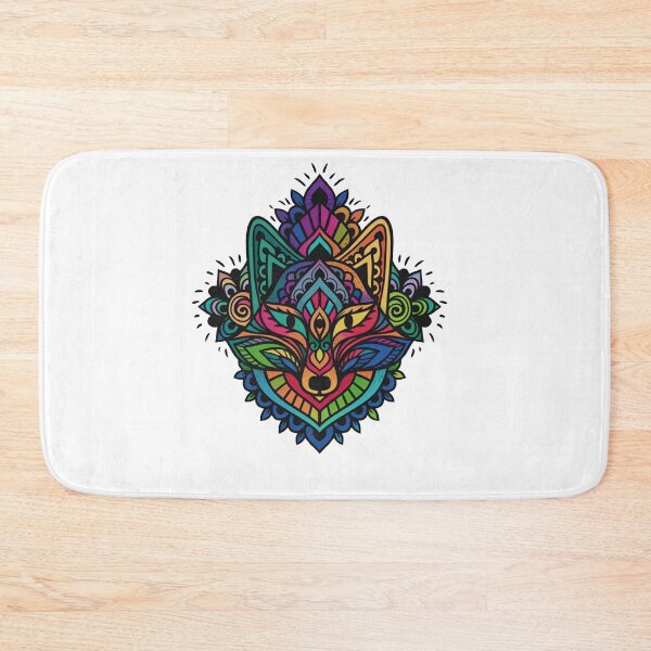 Item preview, Bohemian Spirit Fox Illustration – Colorful Kaleidoscope Wolf/Fox Art designed and sold by QuirkyCloud Designs.