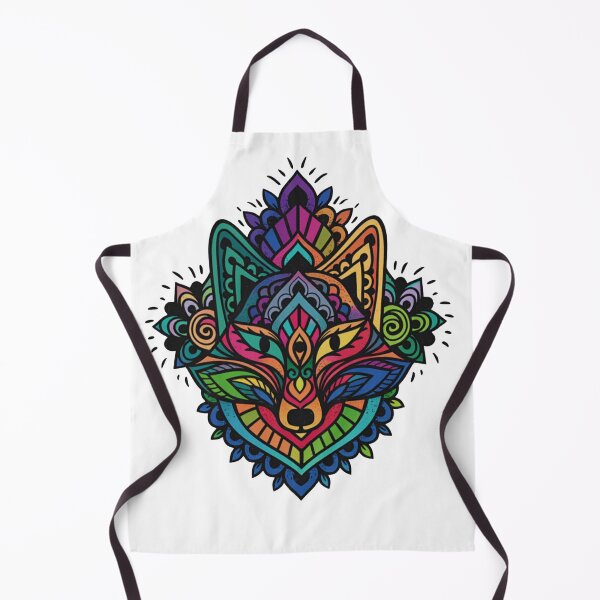 Item preview, Bohemian Spirit Fox Illustration – Colorful Kaleidoscope Wolf/Fox Art designed and sold by QuirkyCloud Designs.