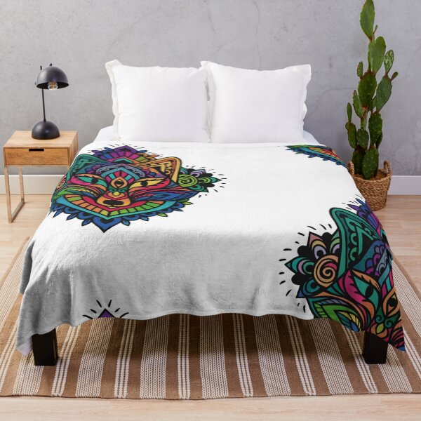 Item preview, Bohemian Spirit Fox Illustration – Colorful Kaleidoscope Wolf/Fox Art designed and sold by QuirkyCloud Designs.