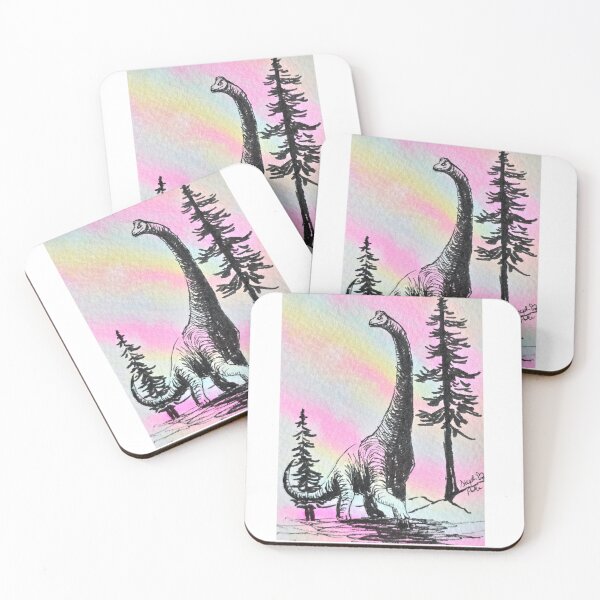 Item preview, Rainbow Brachiosaurus Dinosaur Art designed and sold by JurassicParkans.
