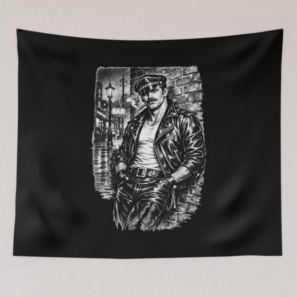 Item preview, Gay Leather Bar Daddy Back Alley Leder Pride Graphic Design designed and sold by ItsAKinkThing.