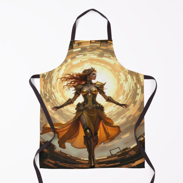 Item preview, Golden guardian in futuristic portal light with powerful pose and radiant energy designed and sold by FotoworldEdel.