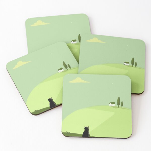 Item preview, Black Cat on a Green Hill — Minimalist designed and sold by Star Soulofficial.