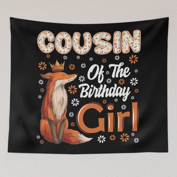 Item preview, Cousin Of The Birthday Girl Cute Fox Princess Crown Floral Birthday Party designed and sold by GalenoHenley.