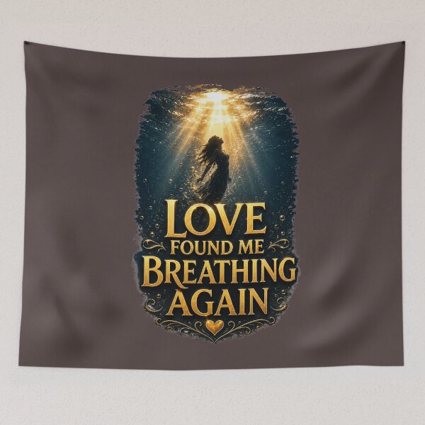 Item preview, Love Found Me Breathing Again, Emotional Romantic Quote Aesthetic Design designed and sold by JagrDesigns.