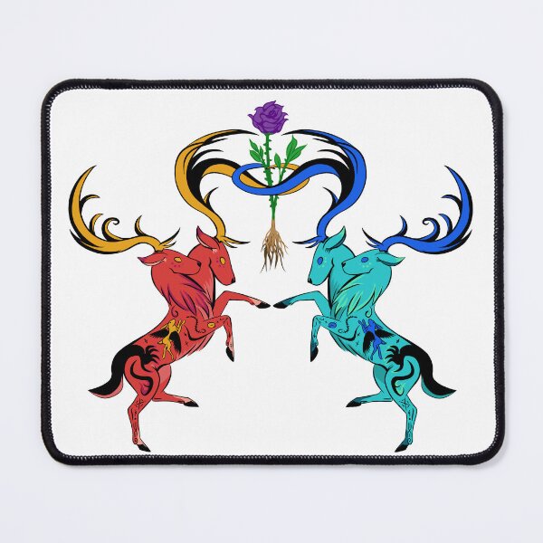 Item preview, Colorfull Rampant Stags - Wicked Wilderness designed and sold by Wicked-Oddities.