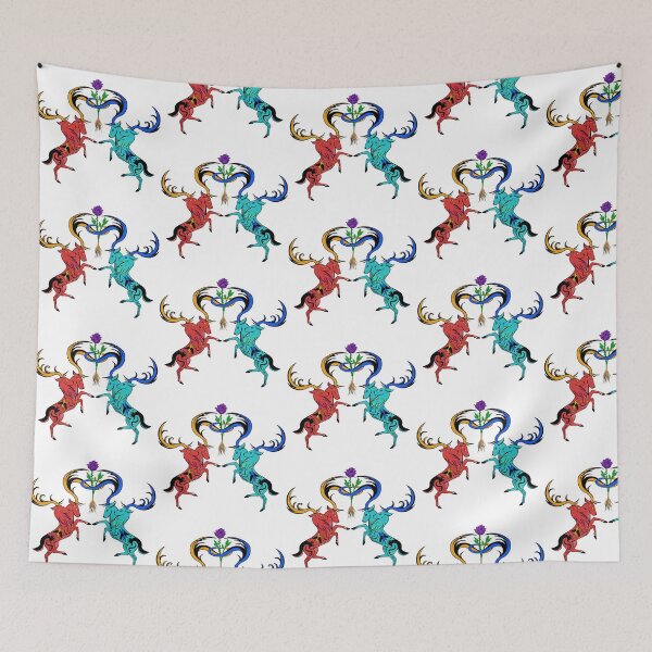 Item preview, Colorfull Rampant Stags - Wicked Wilderness designed and sold by Wicked-Oddities.