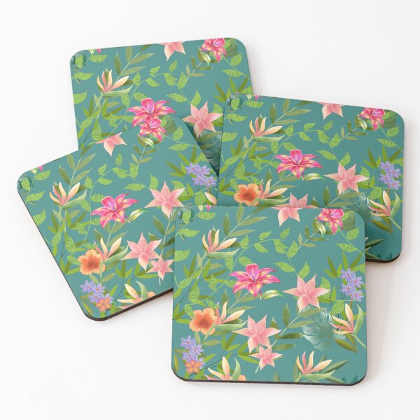 Item preview, Wild Floral Garden on aqua designed and sold by Sage2026.