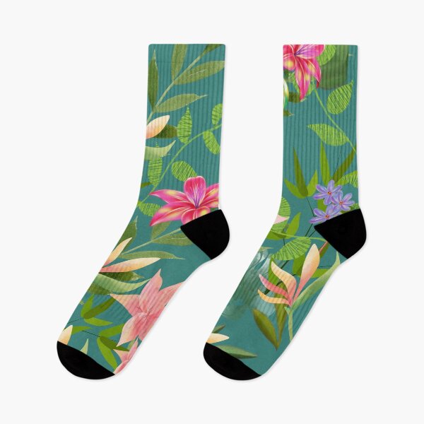 Item preview, Wild Floral Garden on aqua designed and sold by Sage2026.