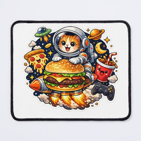 Item preview, Cosmic Burger Cat Astronaut designed and sold by zenithviv.