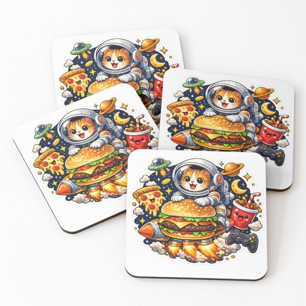 Item preview, Cosmic Burger Cat Astronaut  designed and sold by zenithviv.