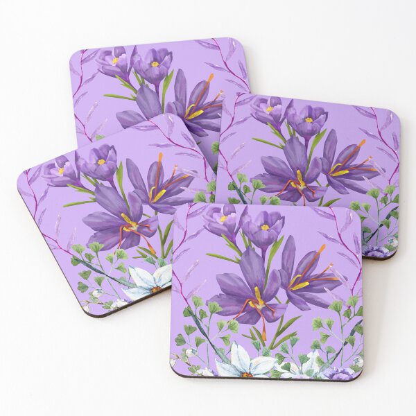 Item preview, Purple  and white Garden Floral on light purple designed and sold by Sage2026.