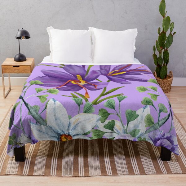 Item preview, Purple  and white Garden Floral on light purple designed and sold by Sage2026.