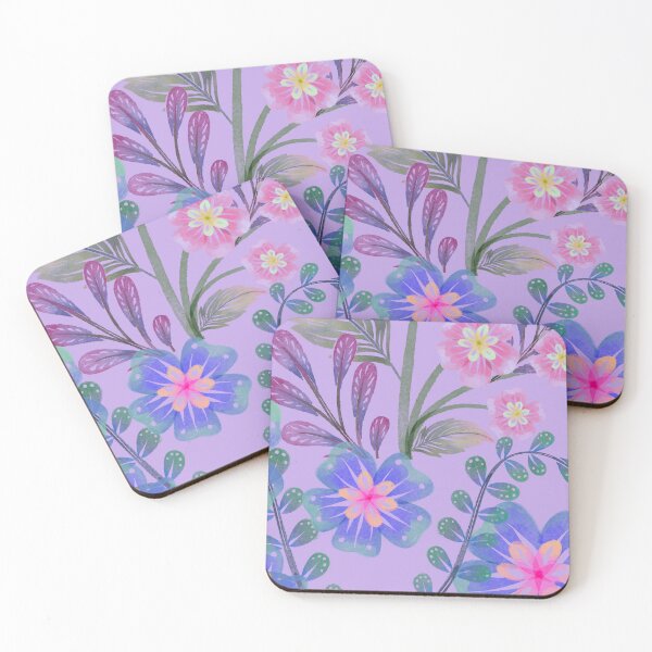 Item preview, mixed pink and blue floral with eucalyptus botanical on lavender designed and sold by Sage2026.