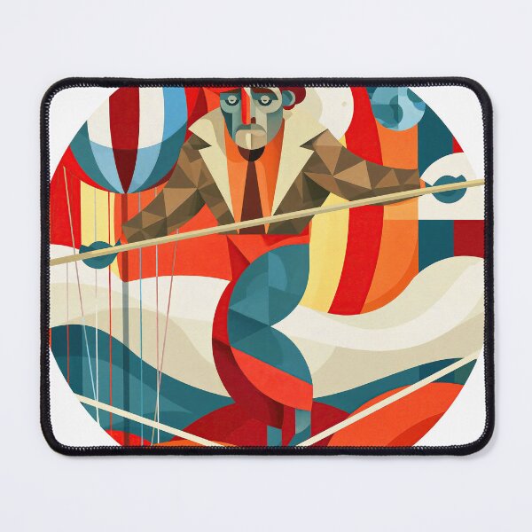 Item preview, Wall Art - Postcard - Balancing Act – Geometric Tightrope designed and sold by ForeverPrintsOK.