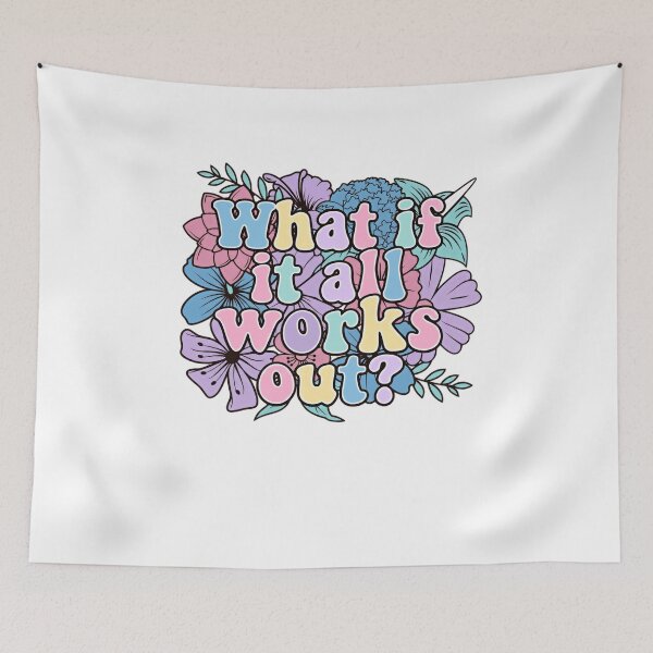 Item preview, What If It All Works Out? Positive Quote Inspirational Optimism Self Care designed and sold by JonesFlora2025.