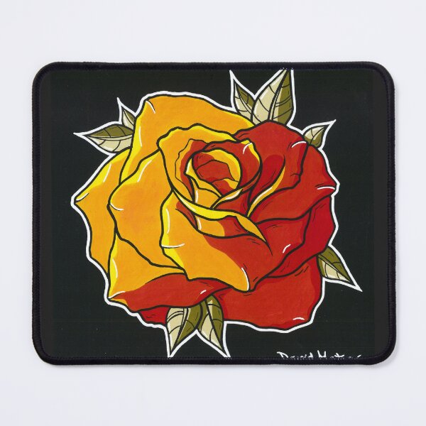 Item preview, Red Rose — Neo Traditional Illustration on Black Background designed and sold by David Mateo ArtWorks.
