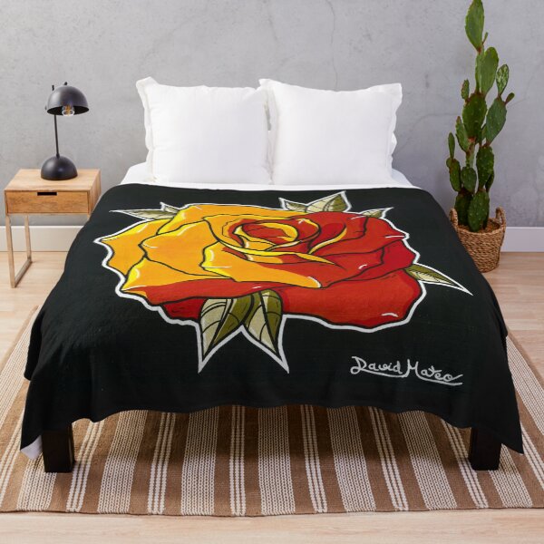 Item preview, Red Rose — Neo Traditional Illustration on Black Background designed and sold by David Mateo ArtWorks.