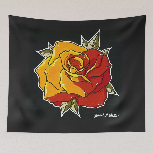 Item preview, Red Rose — Neo Traditional Illustration on Black Background designed and sold by David Mateo ArtWorks.