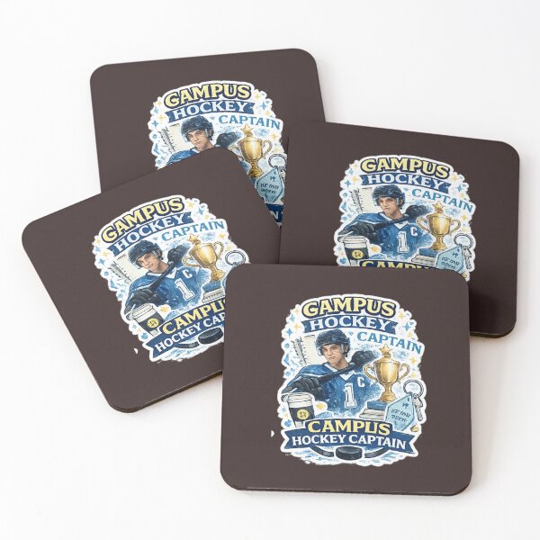 Item preview, Campus Hockey Captain Retro College Hockey Player Sticker designed and sold by Artbysarmina.