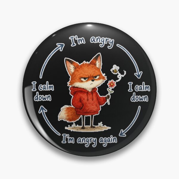 Item preview, Funny Angry Fox Cycle Meme Overthinking Introvert Anxiety designed and sold by AMS.