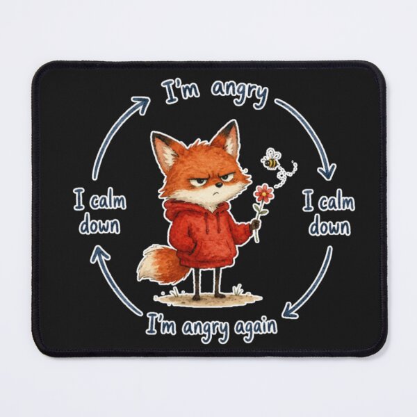 Item preview, Funny Angry Fox Cycle Meme Overthinking Introvert Anxiety designed and sold by AMS.
