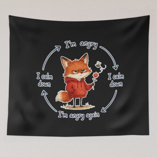 Item preview, Funny Angry Fox Cycle Meme Overthinking Introvert Anxiety designed and sold by AMS.