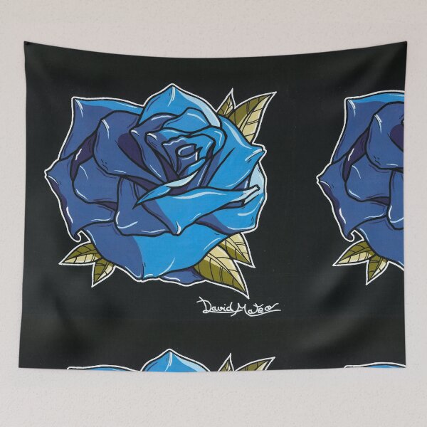 Item preview, Blue Rose — Neo Traditional Illustration on Black Background designed and sold by David Mateo ArtWorks.