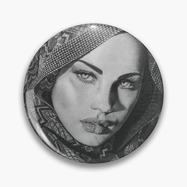 Item preview, Arab Woman — Hyperrealistic Charcoal Portrait in Black and White designed and sold by David Mateo ArtWorks.