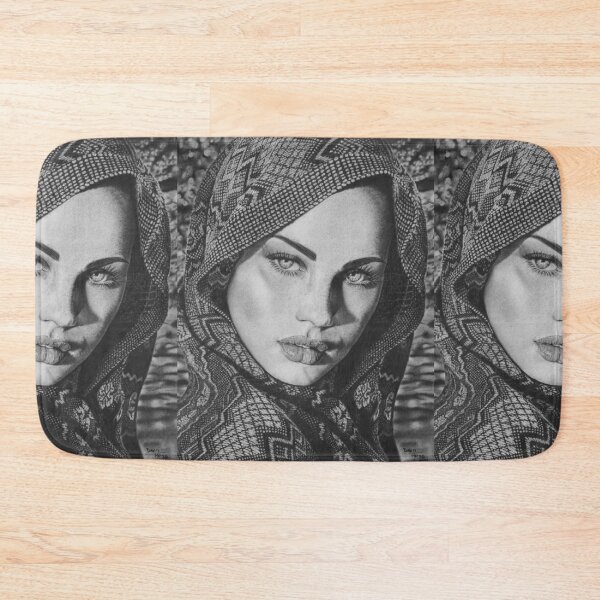 Item preview, Arab Woman — Hyperrealistic Charcoal Portrait in Black and White designed and sold by David Mateo ArtWorks.
