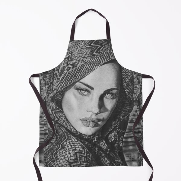 Item preview, Arab Woman — Hyperrealistic Charcoal Portrait in Black and White designed and sold by David Mateo ArtWorks.