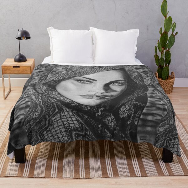 Item preview, Arab Woman — Hyperrealistic Charcoal Portrait in Black and White designed and sold by David Mateo ArtWorks.