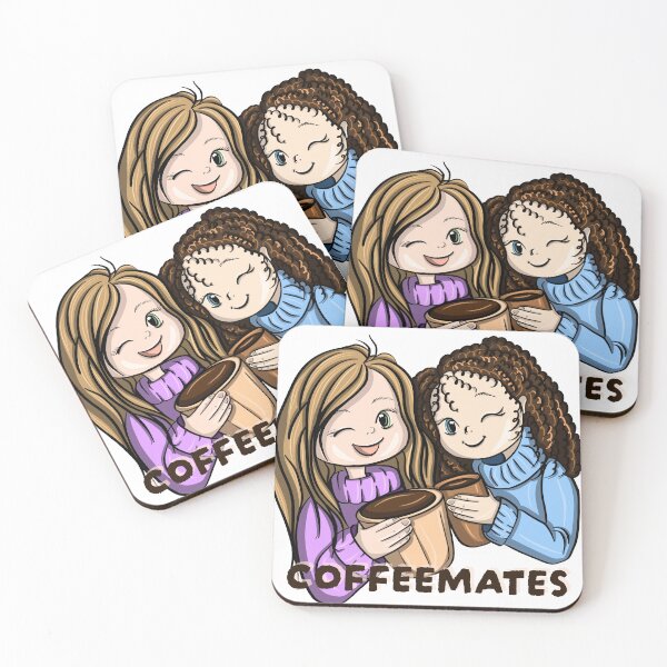 Item preview, Coffee mates girls who loves coffee t shirt stickers designed and sold by Maryart8.