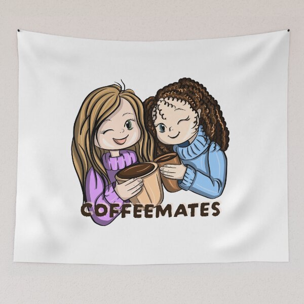 Item preview, Coffee mates girls who loves coffee t shirt stickers designed and sold by Maryart8.