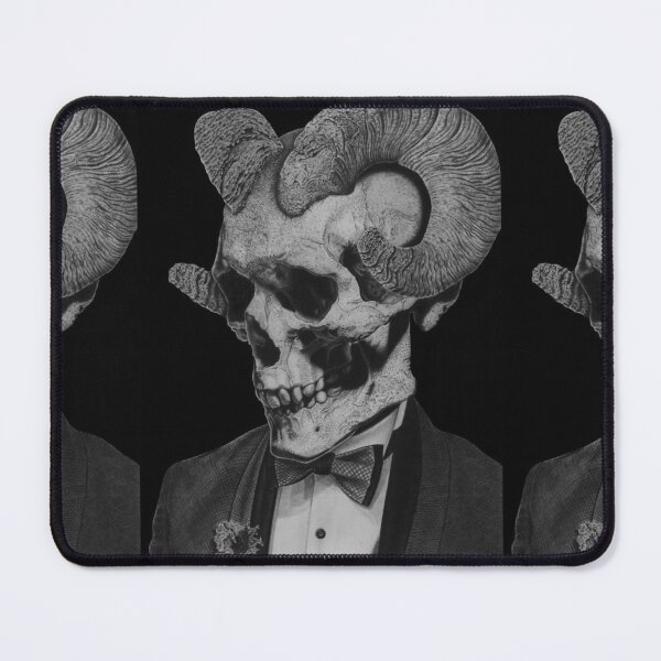Item preview, Skull with Horns — Gothic Charcoal Portrait in Black and White designed and sold by David Mateo ArtWorks.