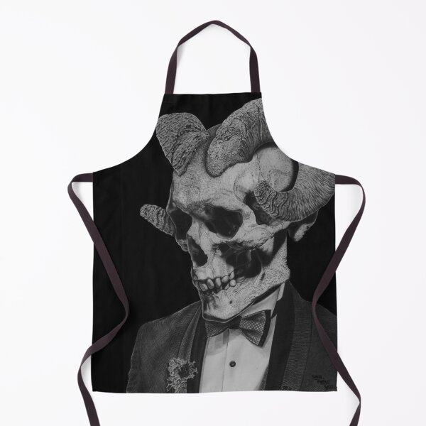 Item preview, Skull with Horns — Gothic Charcoal Portrait in Black and White designed and sold by David Mateo ArtWorks.