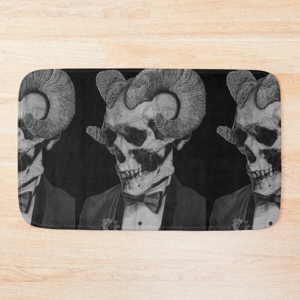 Item preview, Skull with Horns — Gothic Charcoal Portrait in Black and White designed and sold by David Mateo ArtWorks.