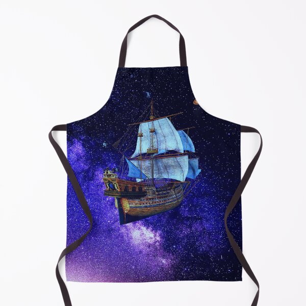 Item preview, cosmic pirate ship sailing through Saturn nebula designed and sold by FahdSpaceArt.