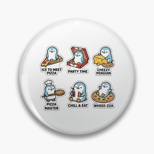 Item preview, Kawaii Penguin-Pizza Sticker Pack - Cute Penguin & Slice Puns designed and sold by SimpleP.