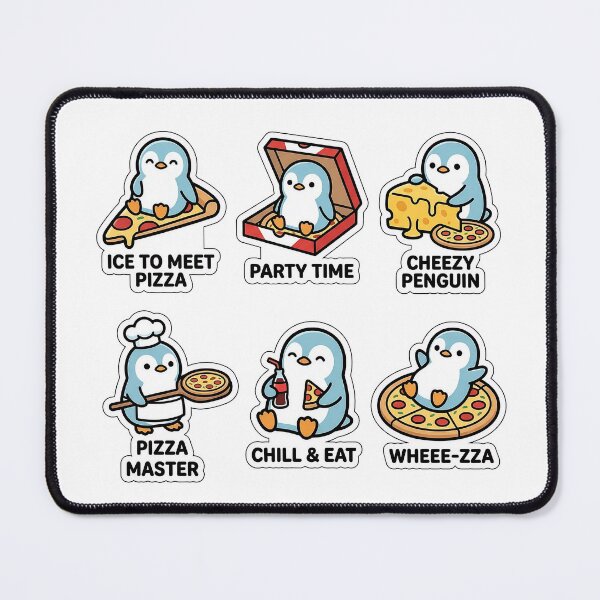 Item preview, Kawaii Penguin-Pizza Sticker Pack - Cute Penguin & Slice Puns designed and sold by SimpleP.