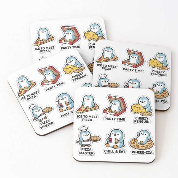 Item preview, Kawaii Penguin-Pizza Sticker Pack - Cute Penguin & Slice Puns designed and sold by SimpleP.