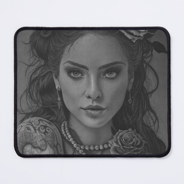 Item preview, Angel or Demon — Gothic Charcoal Portrait in Black and White designed and sold by David Mateo ArtWorks.