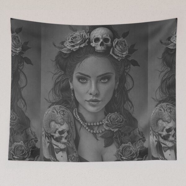 Item preview, Angel or Demon — Gothic Charcoal Portrait in Black and White designed and sold by David Mateo ArtWorks.