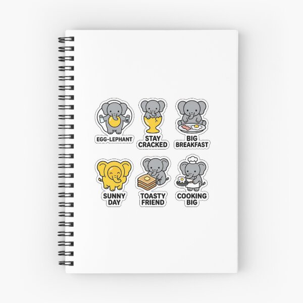 Item preview, Kawaii Elephant-Egg Sticker Pack - Cute Elephant & Breakfast Puns designed and sold by SimpleP.